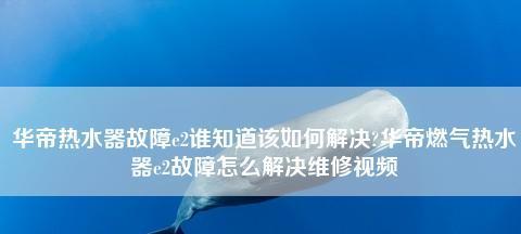 华帝热水器E1故障代码出现怎么办？维修步骤是什么？  第2张